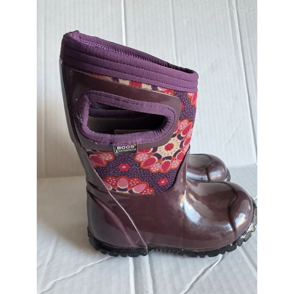 BOGS Kids Classic Waterproof Kaleidoscope Rain Boot Floral Black Sz8 Little Kid